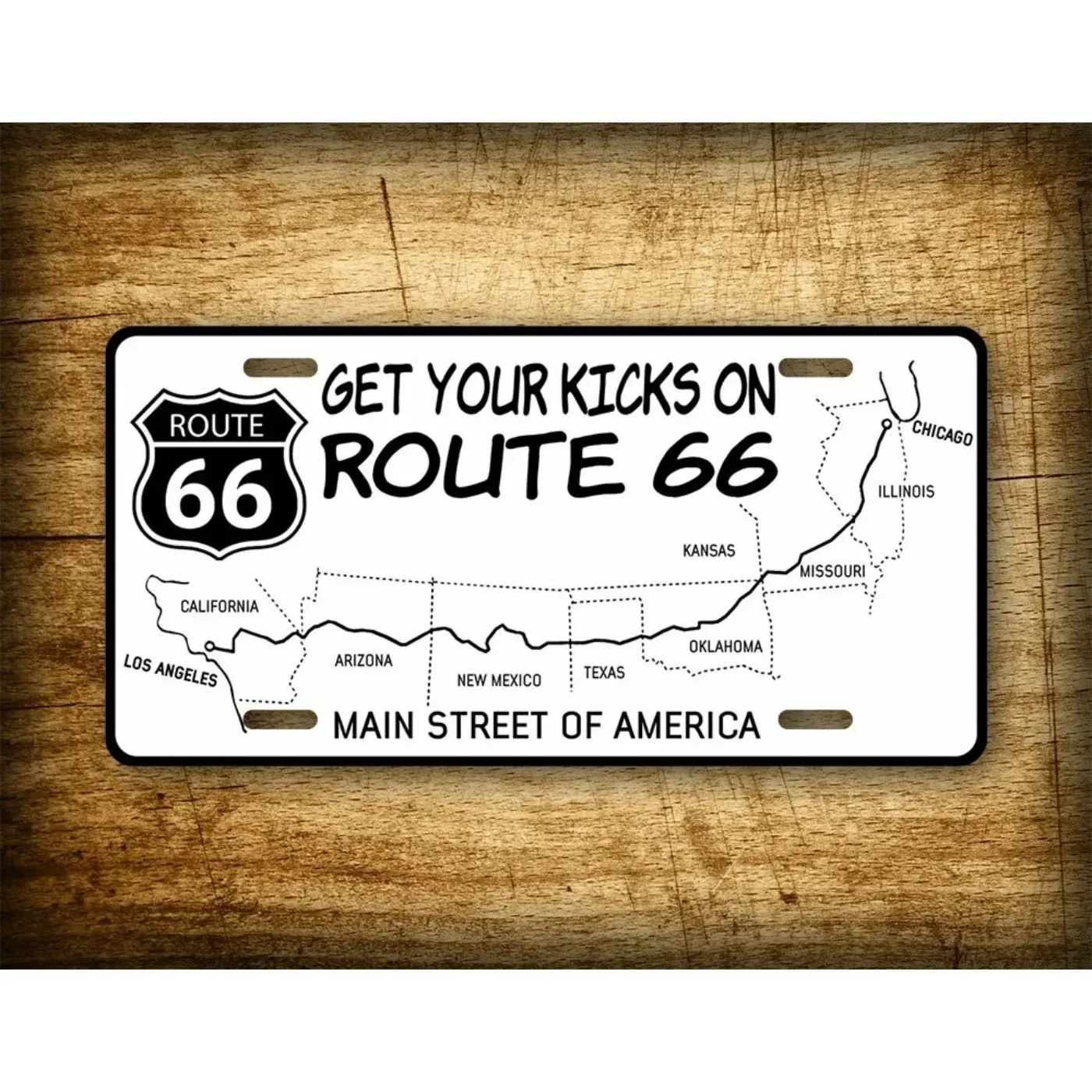 1pc 2D Flat Route 66 Get Your Kicks Metal Plaque Vintage Wall Hanging Ornament Garage Man Cave Bar Gift For Road Trip Lovers Onl