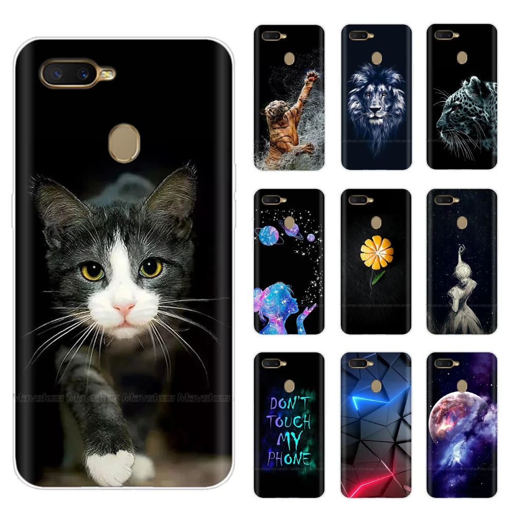 Funda de teléfono para Oppo A7 AX7, funda suave transparente de TPU para OPPO A5S AX5s A7 AX7, carcasa protectora de silicona, funda trasera