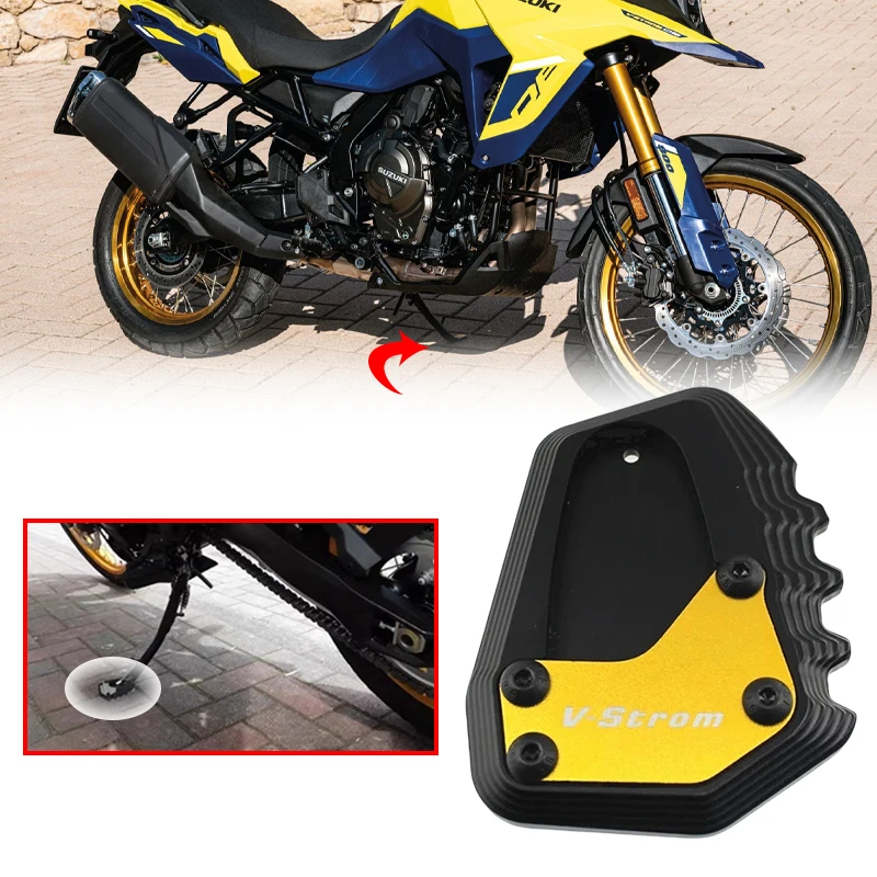 

Fit For Suzuki V-STROM 800RE 800DE 800 DE RE 2023- Vstrom DL1050XT DL 1050 XT Kickstand Plate Extension Support Foot Pad Base