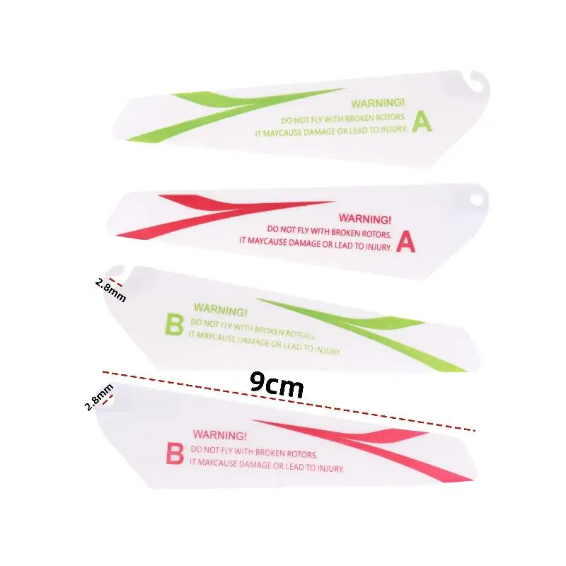 4 szt. Części zamienne do zabawek RC Nowe 9CM Zapasowe śmigła do mini helikopterów R/C CH002 CH023 Dronów i zabawek typu Copter