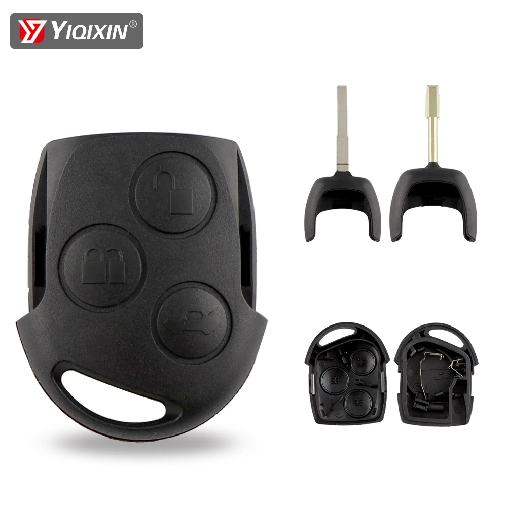 YIQfeat-Coque de clé de voiture de remplacement à distance à 3 boutons pour Ford, Mondeo, Focus 2, 3, Festiva, Fi.C. ATIC, FO21, HU101