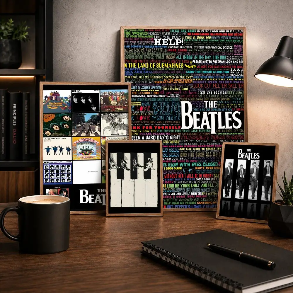The B-Beatles Band Painting Calligraphy Canvas Poster Art for Bedroom Living Room Home Decor Wall Decoration Decals Gift