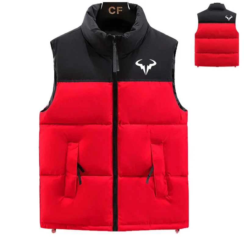 Winter Down jacket Waistcoat Classic color contrast men\'s cotton jacket Rafael Nadal print High-end brand Men\'s down vest