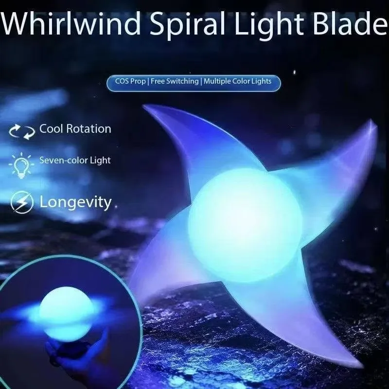 New Arrival Spiral Wristband Windmill Spiral Light Blade Shuriken Cosplay Props Glowing Toys Laser Sword Anime Accessories Gift