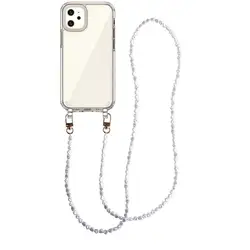 Irregular Pearl Beads Chain Phone Cases for iPhones 14 15 Pro Max 11 X XR XS Case with Pearl Chain Phone Case with Pearl Lanyard