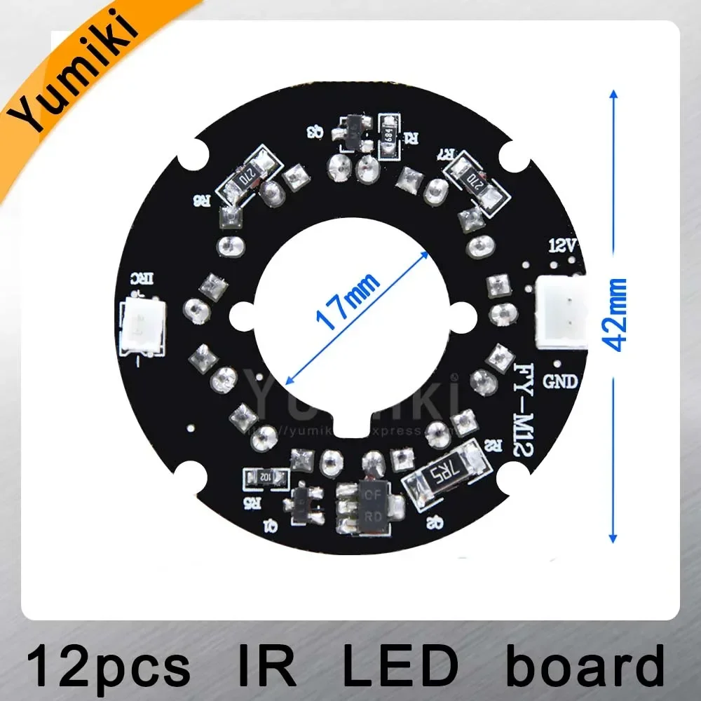 Yumiki Infrared 12 x 5 IR LED board for CCTV cameras mini camera night vision (diameter 42mm)