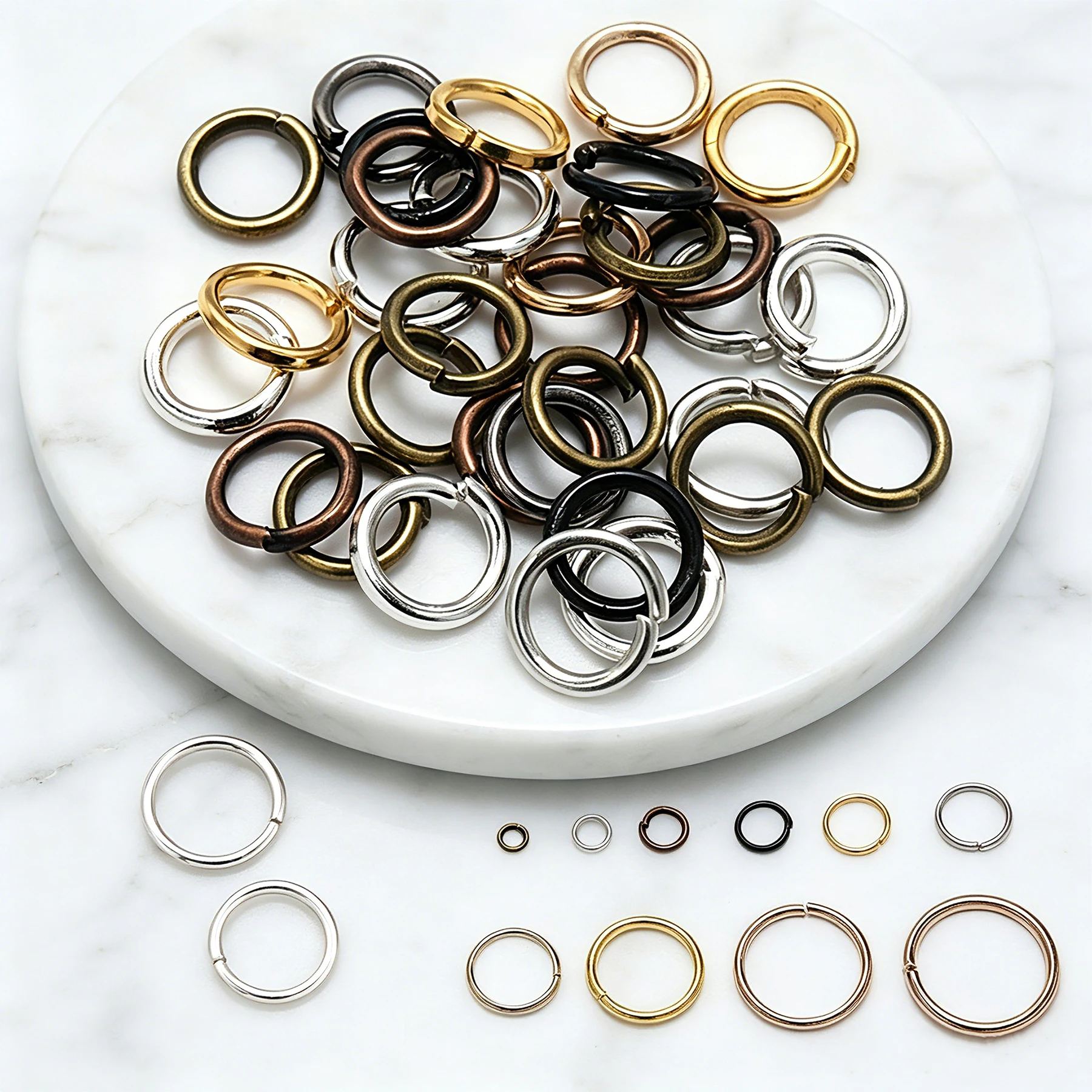 50-200 Pcs/Set 3-20mm Open Loop Bendable Connecting Ring, Circular Connecting Ring, For DIY Jewelry Making Accessories