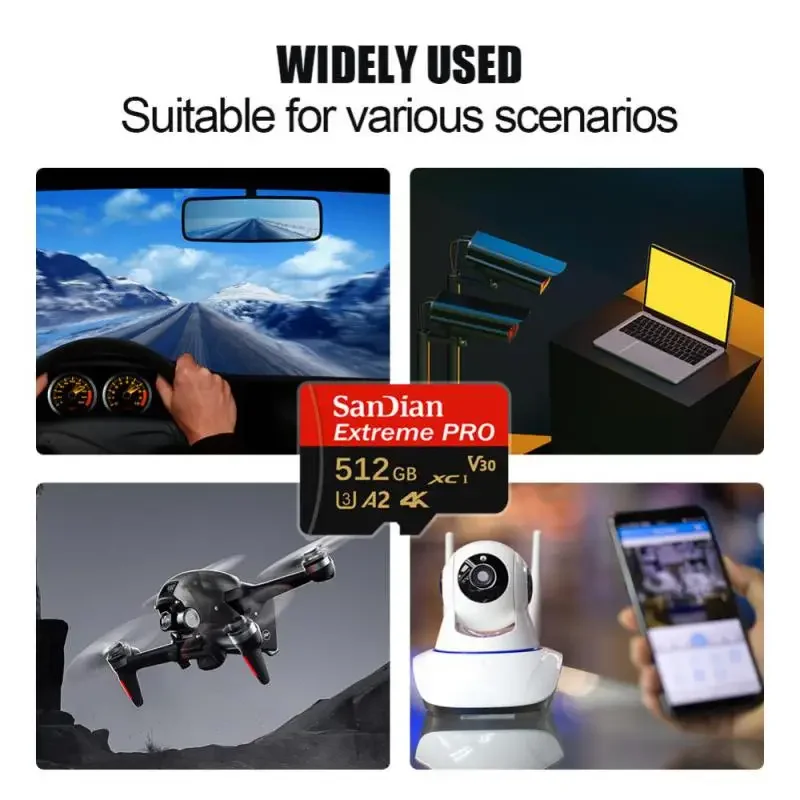 Cartão de Memória de Alta Velocidade para Drone, Flash Card, Original, Micro TF, Cartão SD, Classe 10, A3, 4K, 2TB, 1TB, Mais Novo