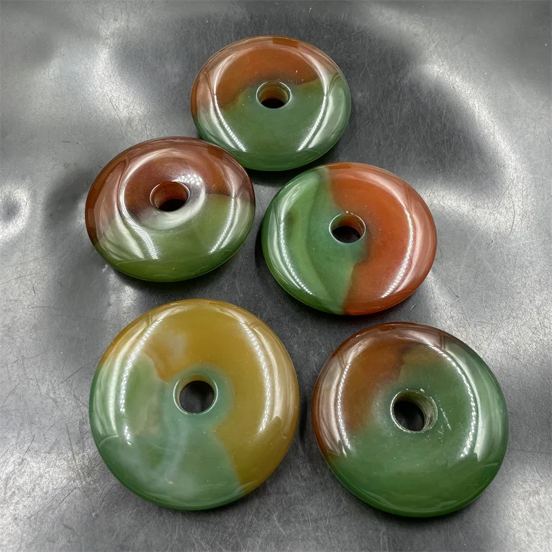 Cheap Jade 5cm Color Peacock Green Agate Peace Buckle Pendant Large Agate Safety Buckle Pendant