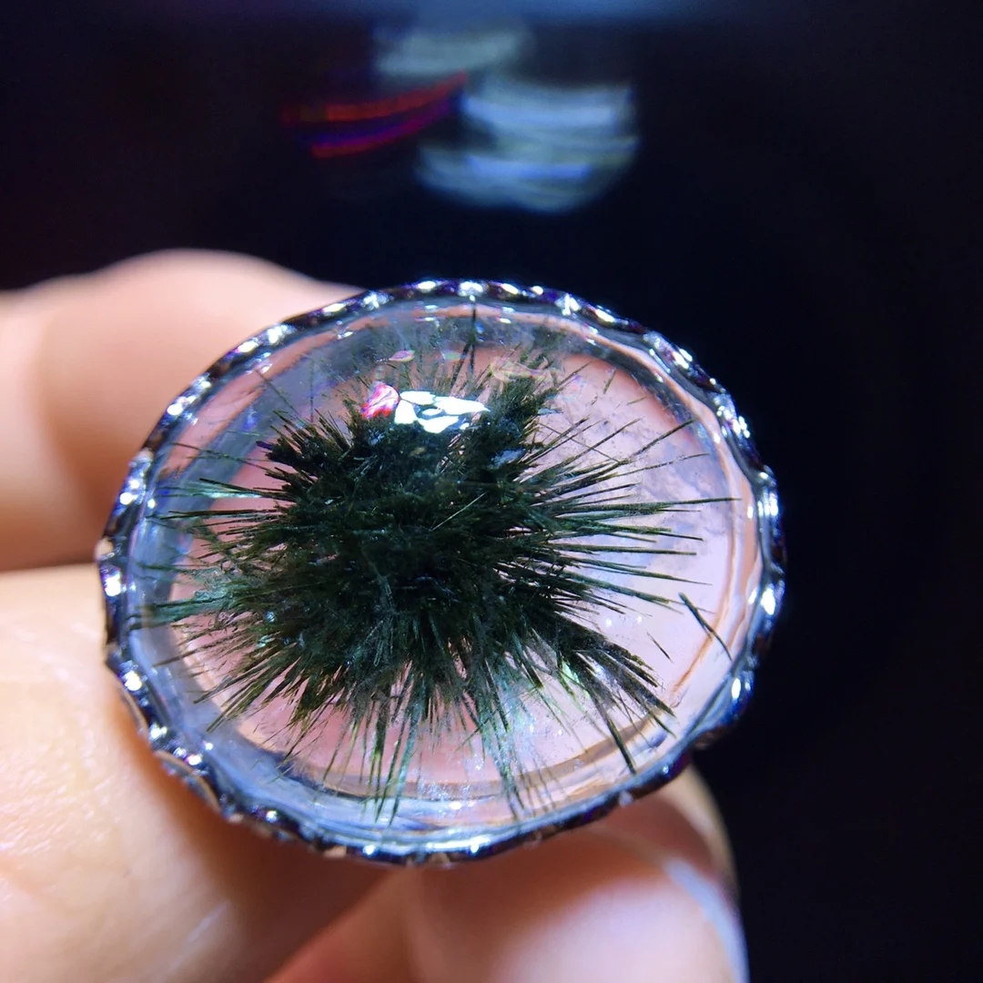 

Natural Gold Rutilated Quartz Adjustable Ring Oval 22x18mm Women 925 Silver Yellow Rutilated Beads AAAAAA