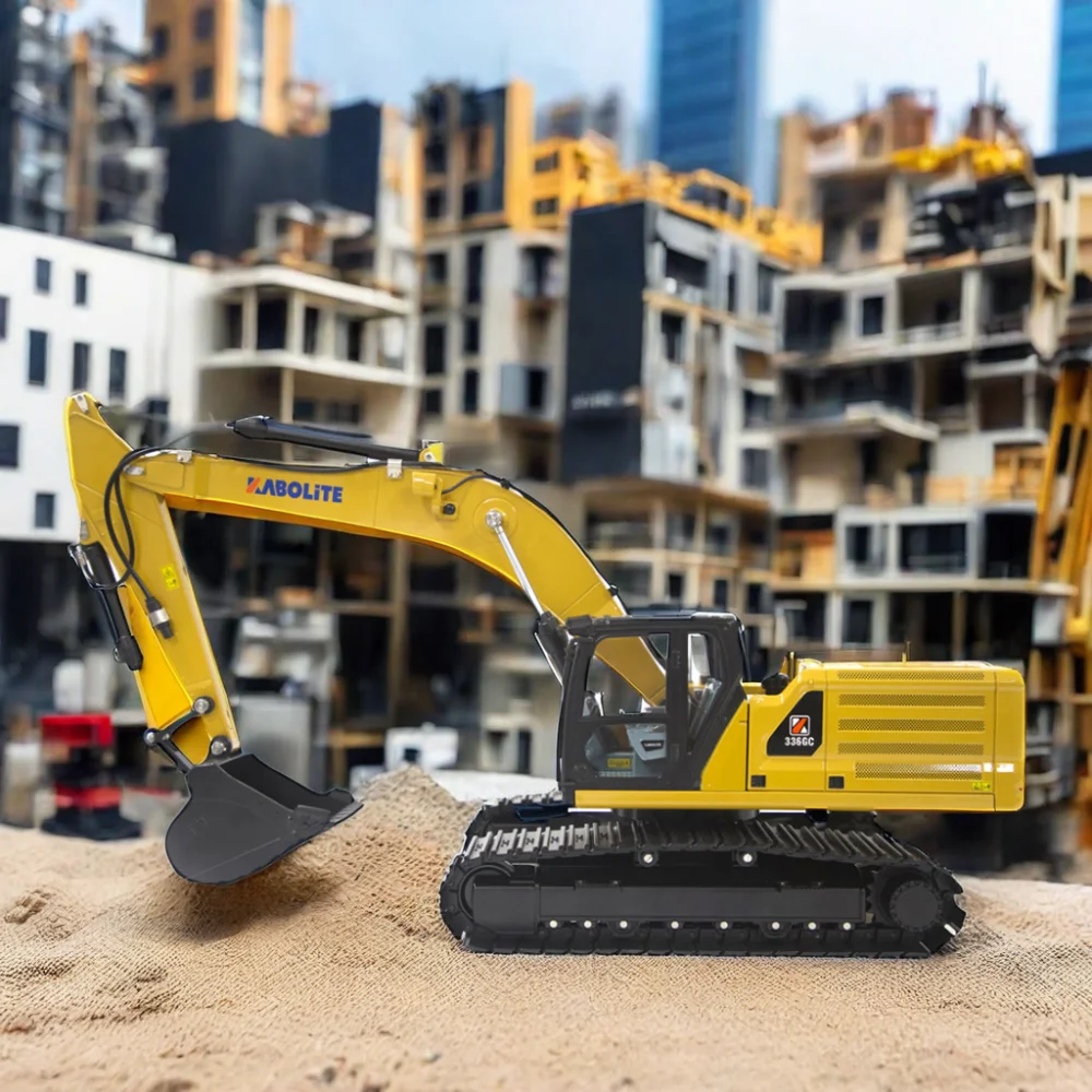 New HUINA K961-100 Kabolite K961-100S 1/18 Alloy Hydraulic RC Excavator Model HUINA Digger Light Remote Control Toys Excavator