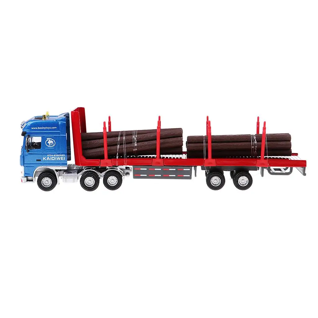 Alloy 1:50 Car Vehicle Trailer Engineering Carrier Truck Toy for Kids