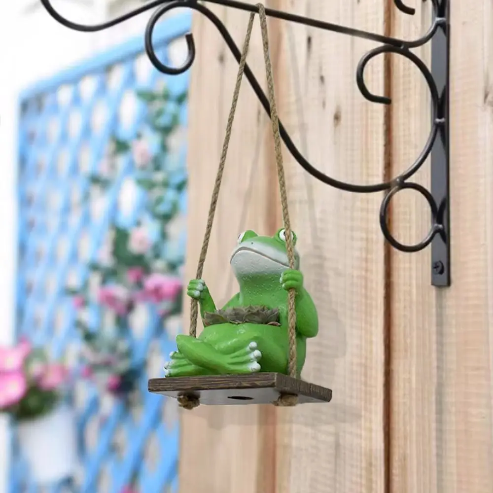 Resin Frog Swing Flower Pot Cute Personalized Hanging Frog Pendant Creative Handicraft Succulent Flower Pot Outdoor