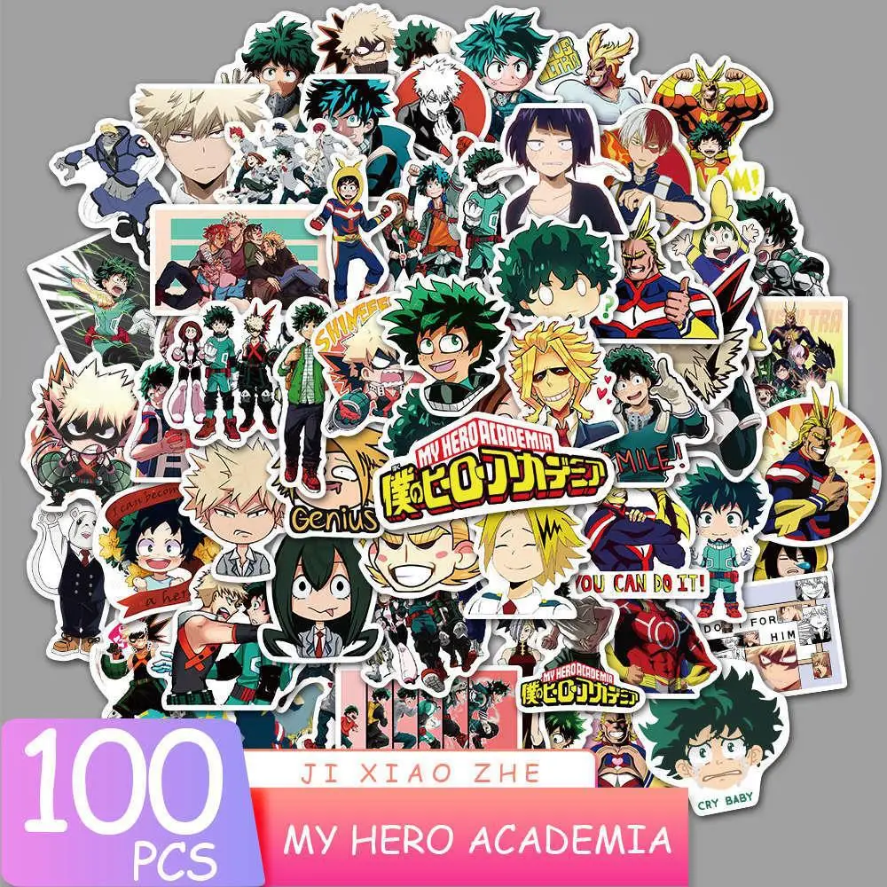 100pcs Varied Anime Graffiti Stickers Attack on Titan Demon Slayer Waterproof Phone Case Cute Sticker Pack