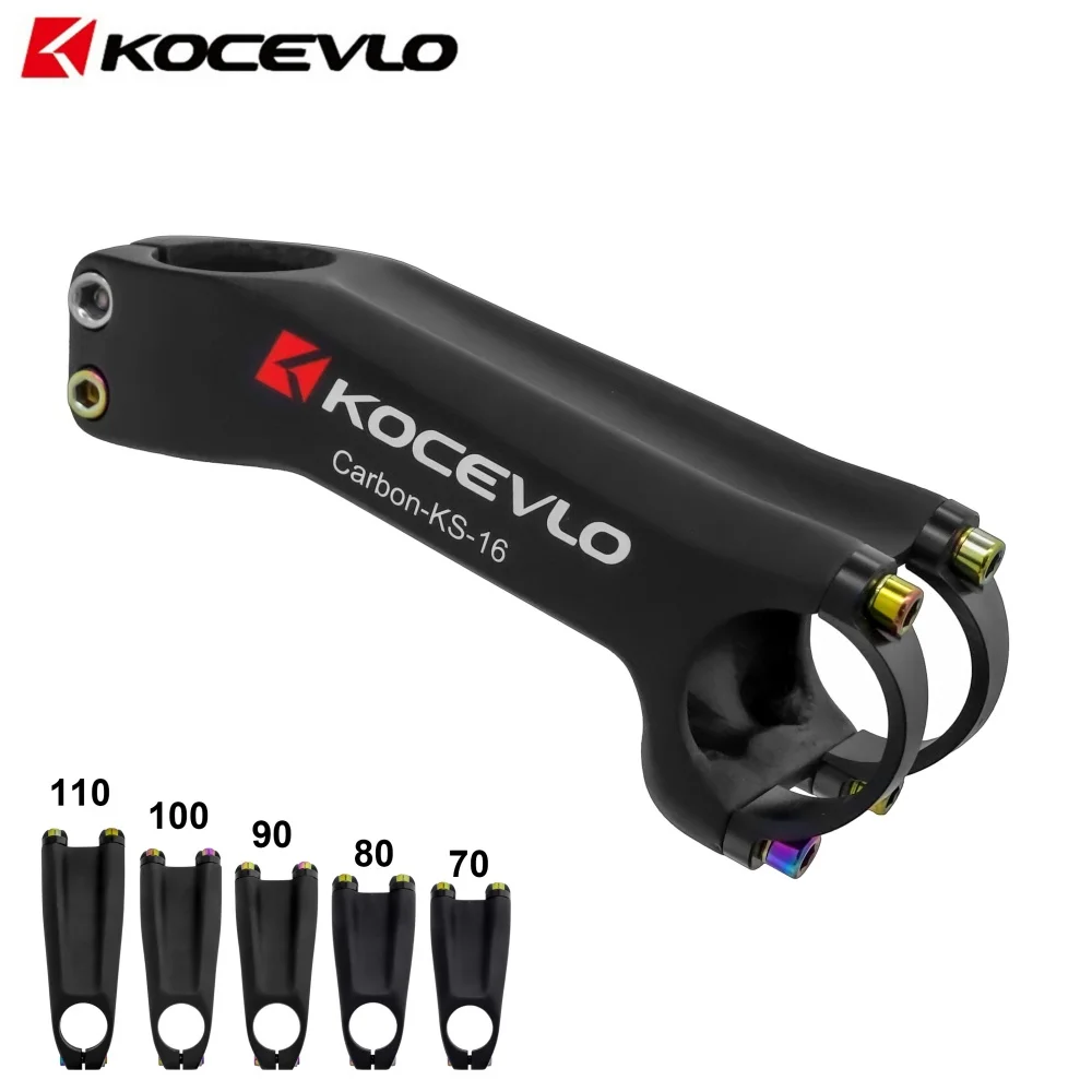 KOCEVLO-vástago de bicicleta de montaña ultraligero, 115g, 17 grados, 70/80/90100/110mm, 31,8 MM, vástago de bicicleta de carretera de carbono