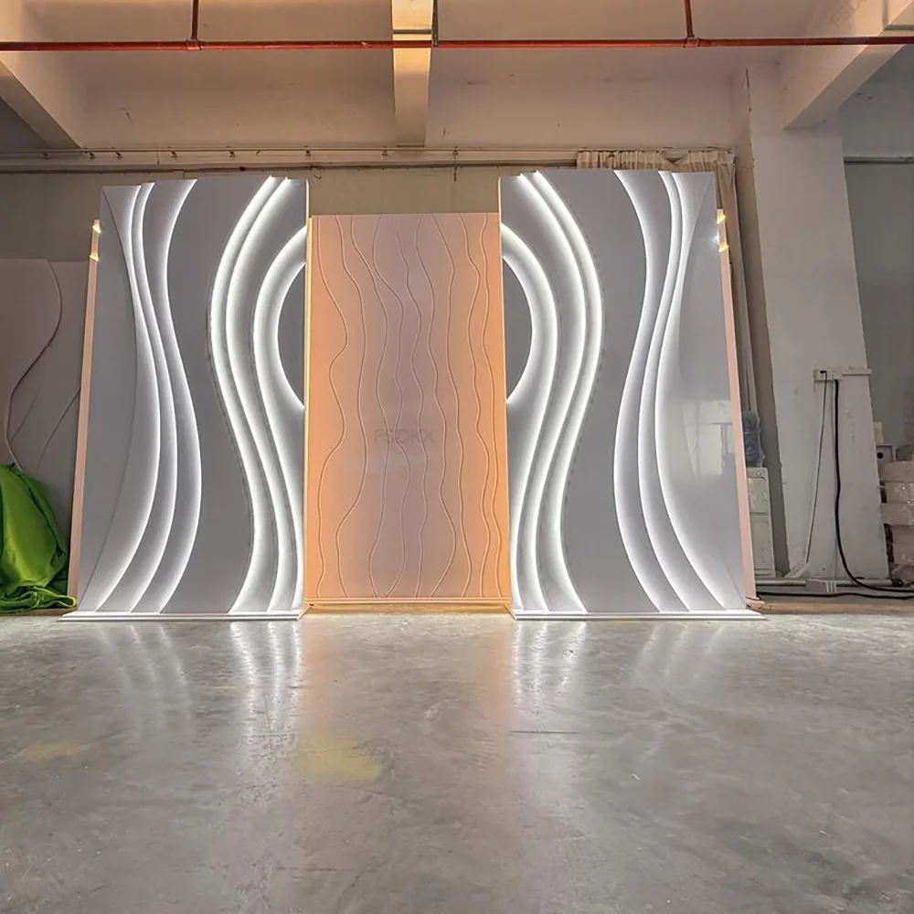 

Wedding White Lighted Backdrop Panel Flower Arch Stage Background Frame Wall Wedding Arch Backdrop for Party Decoration