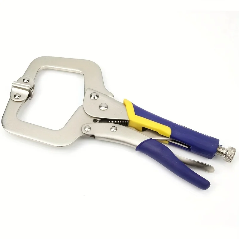 1pc Heavy Duty 6in Metal Face Clamp for Woodworking and Welding - Adjustable C- clamp Pocket Hole Locking Pliers Set