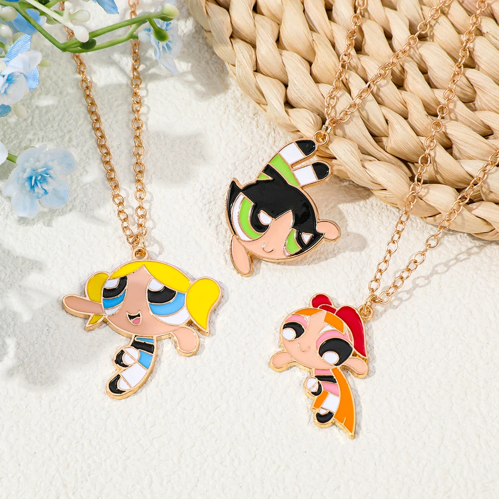 Creative Cute Anime Necklace Sweet Cartoon Figure Pendant Jewelry Accessory Unique Gift for Best Friends