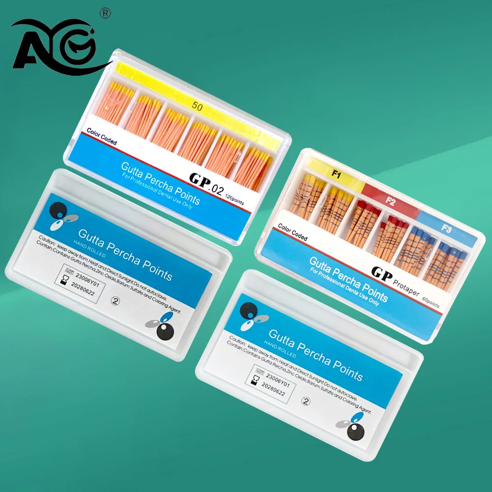 AG Suministros dentales Puntos de gutapercha Productos para dentistas Material dental # 02/ # 04/ # Endodoncia de material GP 06/F1/F2/F3