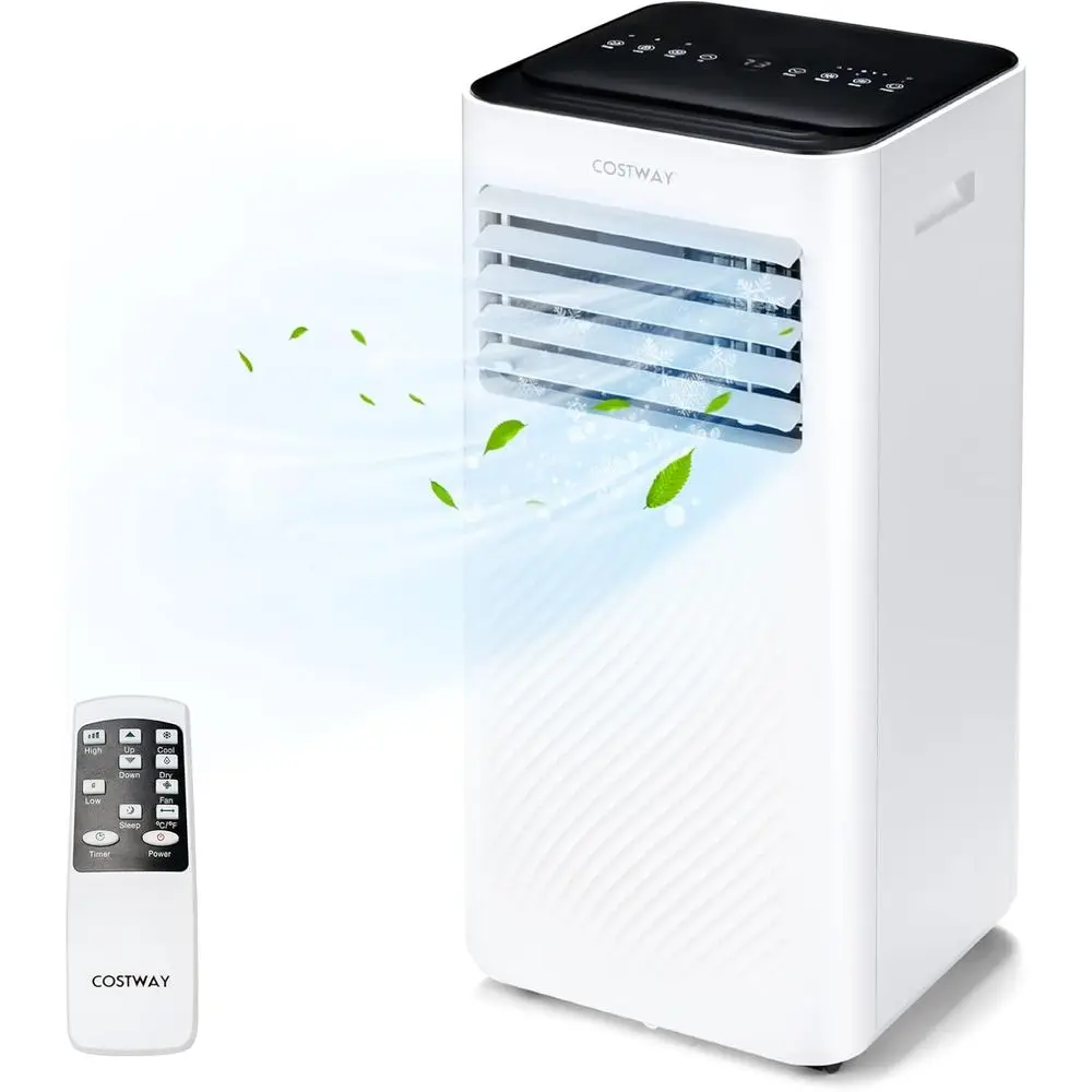 

Портативный кондиционер, 10000 BTU, с функциями охлаждения, осушения, режимом сна и пультом ДУ, для помещений площадью до 350 кв. футов. 24-часовой таймер, охлаждение