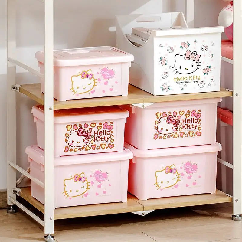 

Hello Kitty Portable Storage Box, Cosmetics And Miscellaneous Storage Box, Organizing Box, Household Storage Box with Lid