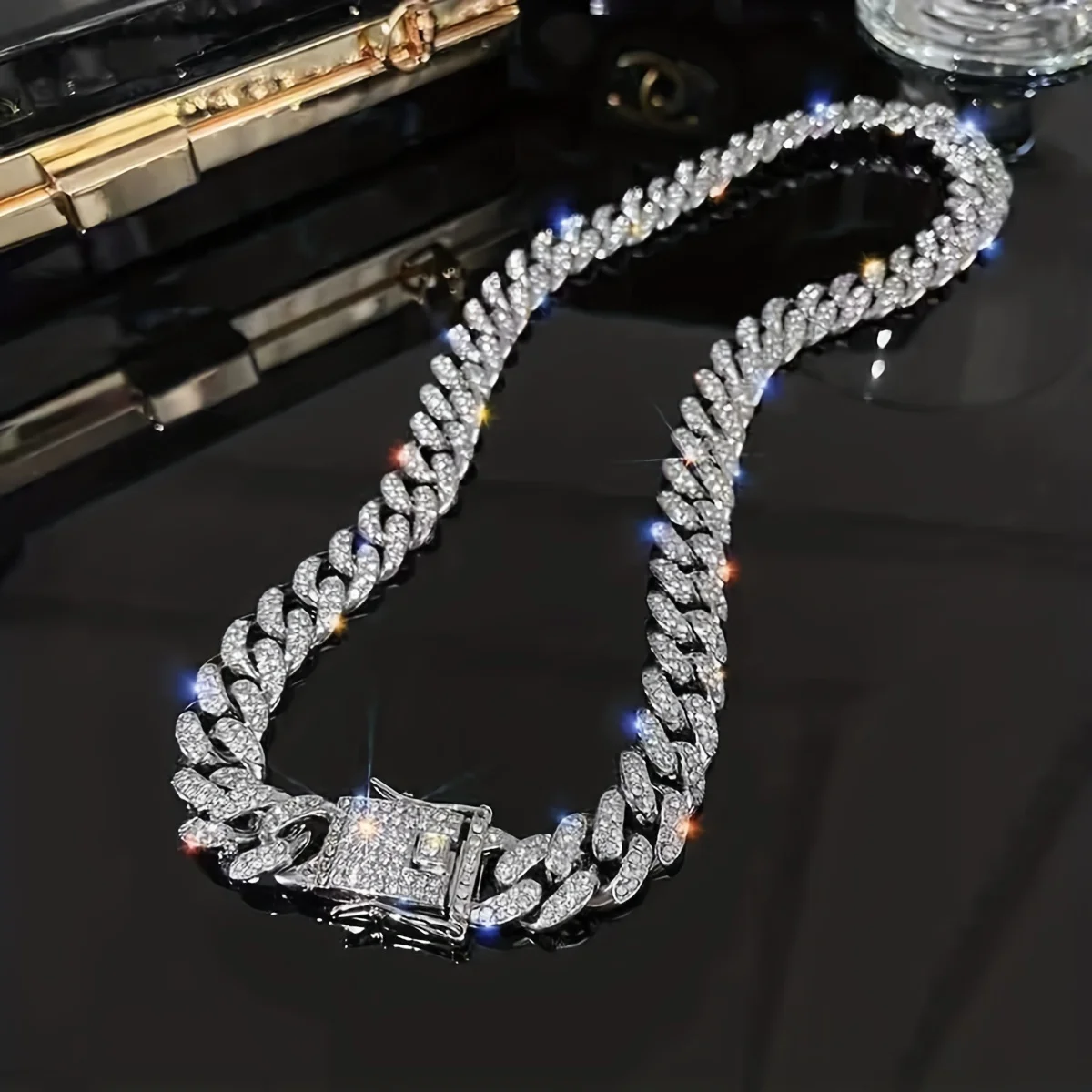 Collar Cubano de Diamantes a la Moda, Pulsera de Cadena Cubana Personalizada, Joyería para Hombre, Regalo de Cumpleaños para Novio