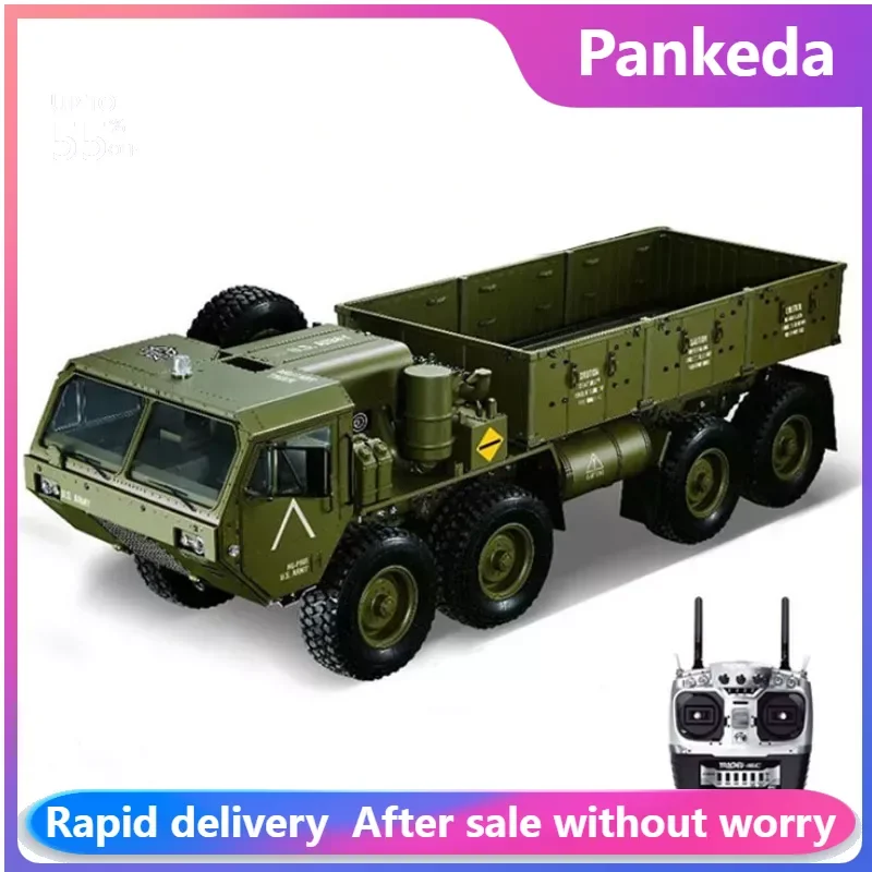 

HG 1/12 US RC Military Truck Metal 8*8 Chasis Model 2.4G Radio Servo Motor P801 TH04720 Crawler Truck W/O Light Sound Toys For