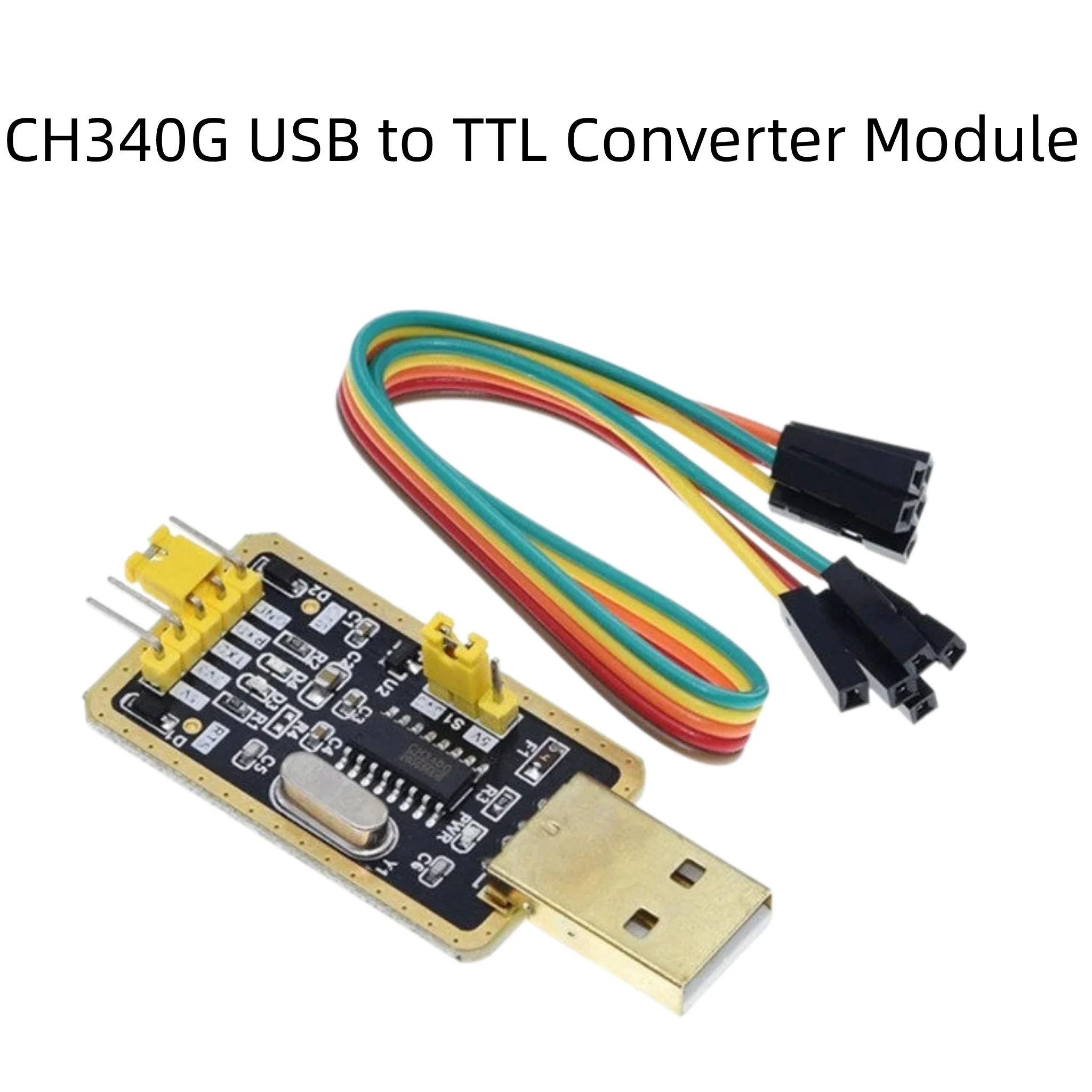CH340G USB to TTL Serial Adapter Module Gold Plated USB Port UART Converter for Arduino Program Download Debug