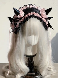 Original Handmade Halloween Devil Horn Hair Band Lolita Gothic Style Gorgeous Headdress