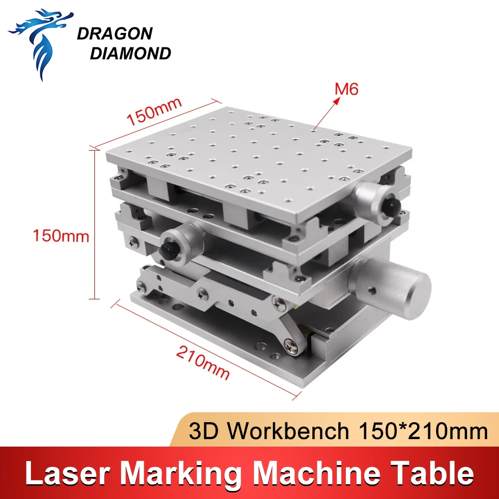 3D Moving Worktable 210x150x150mm Table XYZ Axis Portable Cabinet Case DIY Part for Co2 Fiber Laser Marking Machine