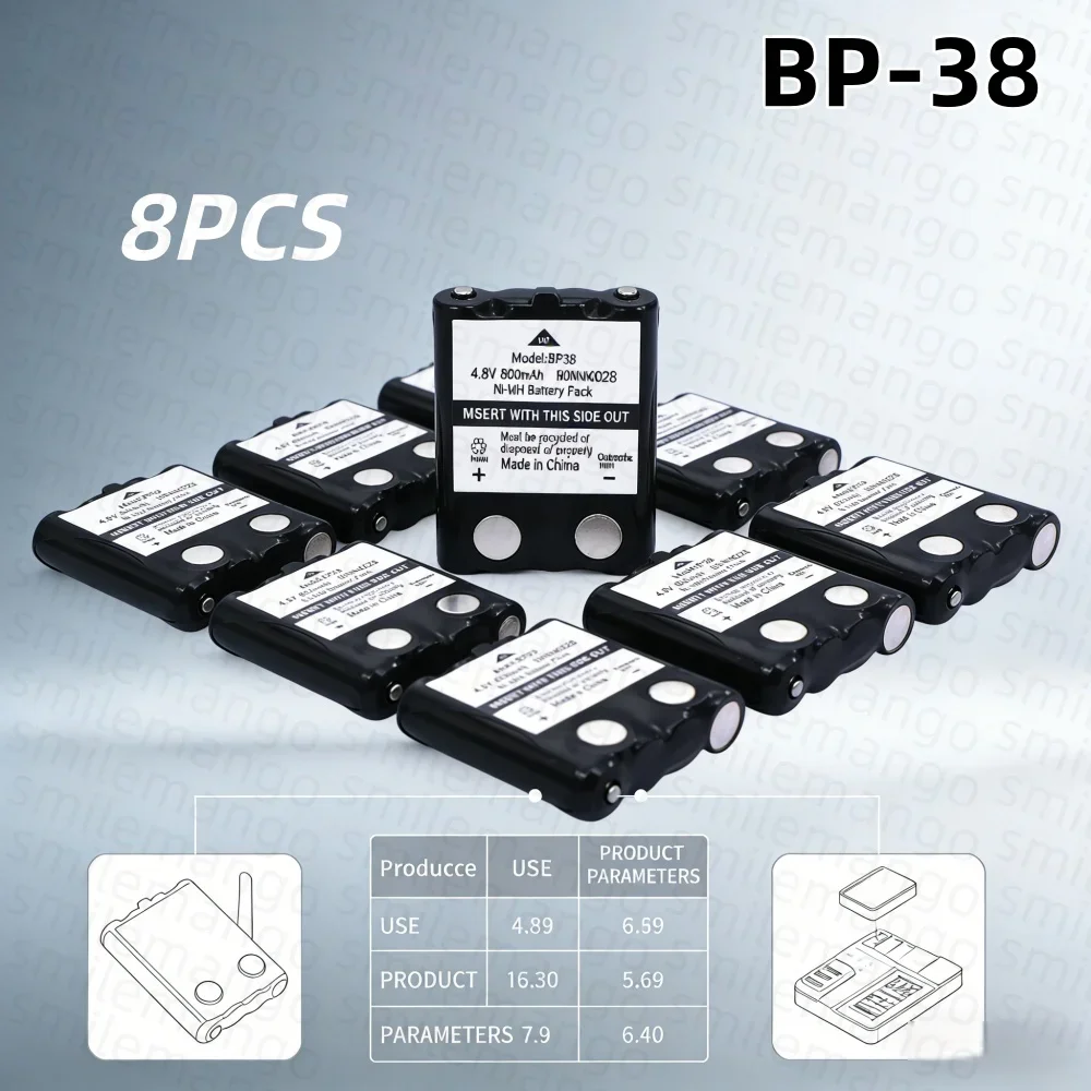 BP-38 800Mah Ni-Mh Battery For Motorola Tlkr T80 T80ex Xtr446 Xtb446 Xt180 Xtk446 Tlkr T61 T81 T5 T6 T7 T8 Radio image 3