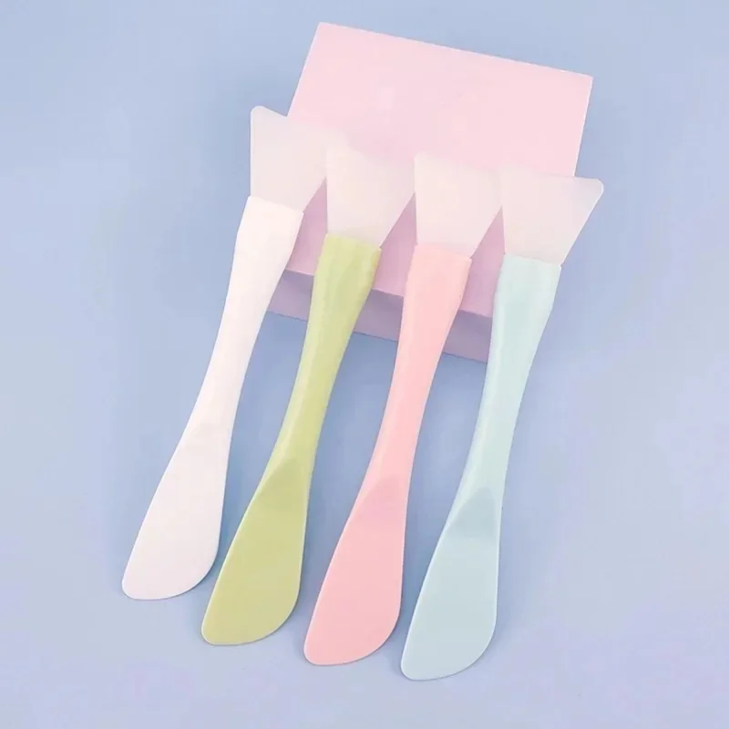 1-2pc Silicone Facial Mask Brush Soft Head with Scraper Integrated Dual-use Mud Film Brush DIY Film Adjusting Beauty Tool Beauty