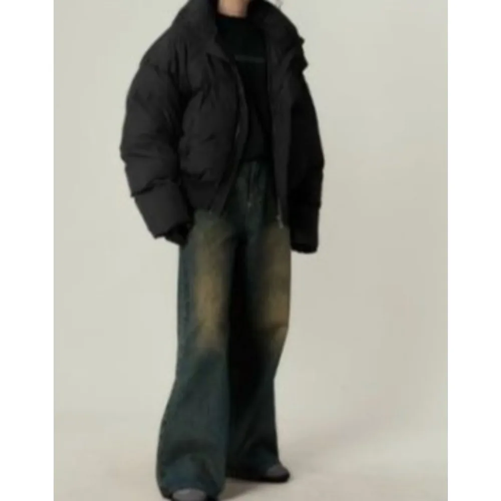 Thick-necked pure-color winter new-style warm-keeping overcoat