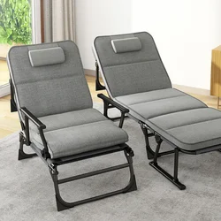 Foldable Office Lounge Chair Dual-Use Recliner and Bed Comfortable Portable Nap Chair Space-Saving Sofa