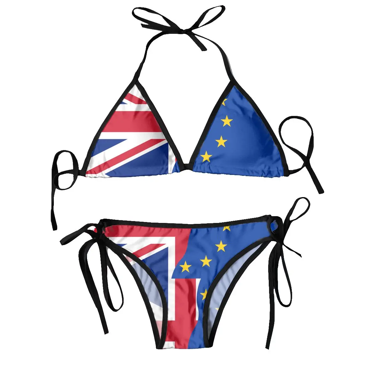 Frauen sexy Bikini Set BH Halfter Tanga Badeanzug Beach wear Bade flagge mit Stern Großbritannien