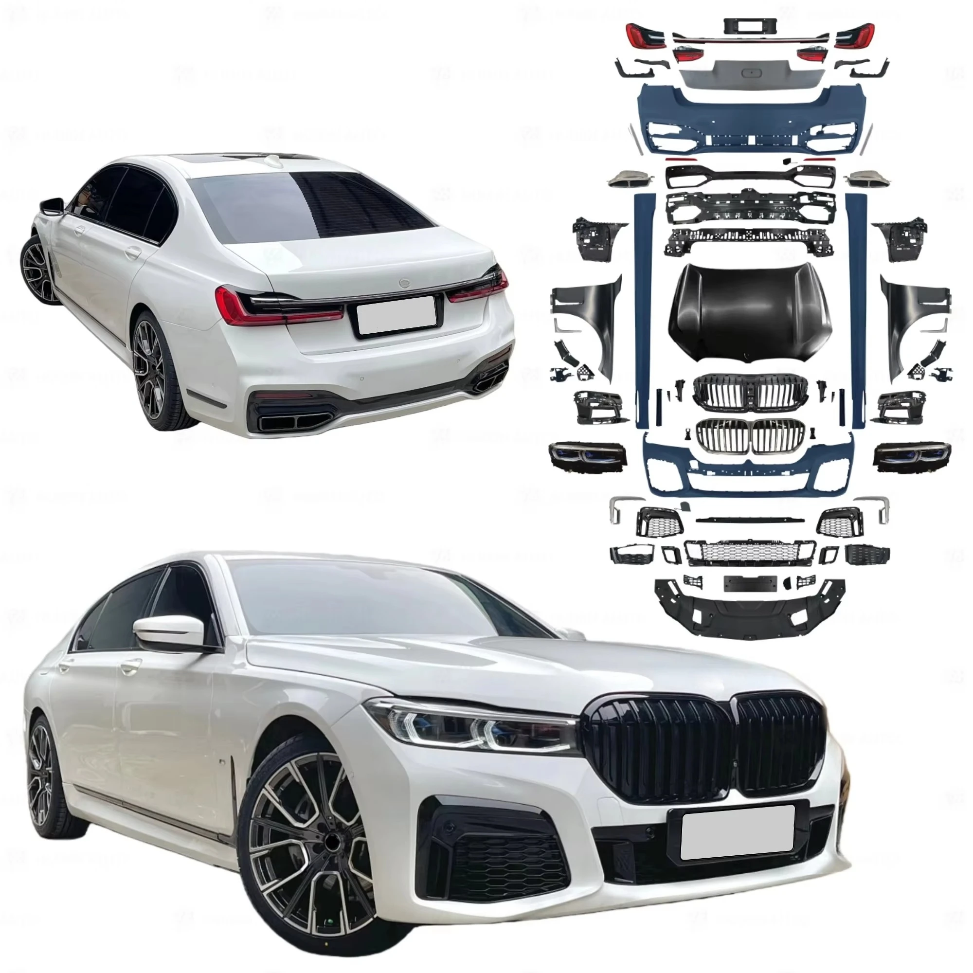 STLF Facelift Refit Bodykit for BMWS 7-Series G11 G12 16-18 730Li 740Li 750Li Update to G11 LCI Sport Style Bumper Headlight