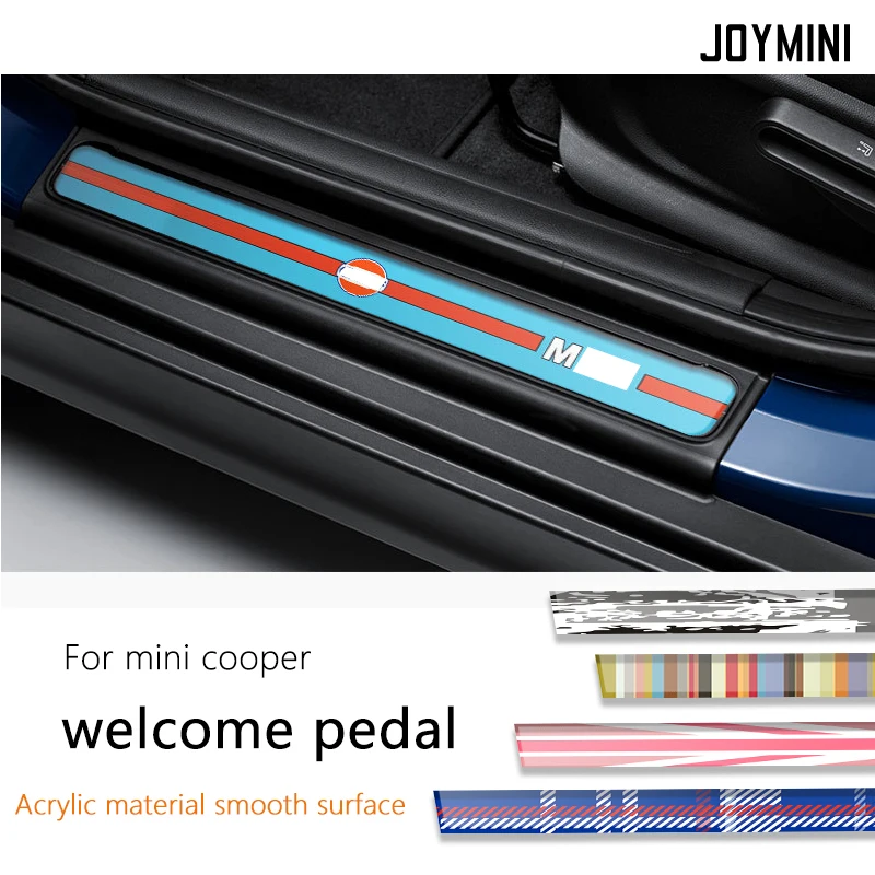 1 Set PVC For COOPE R sticker Door Sill Welcome Plate Pedal Footboard Stickers For COOPE R F60 F 54 F 55 R 60 Country man