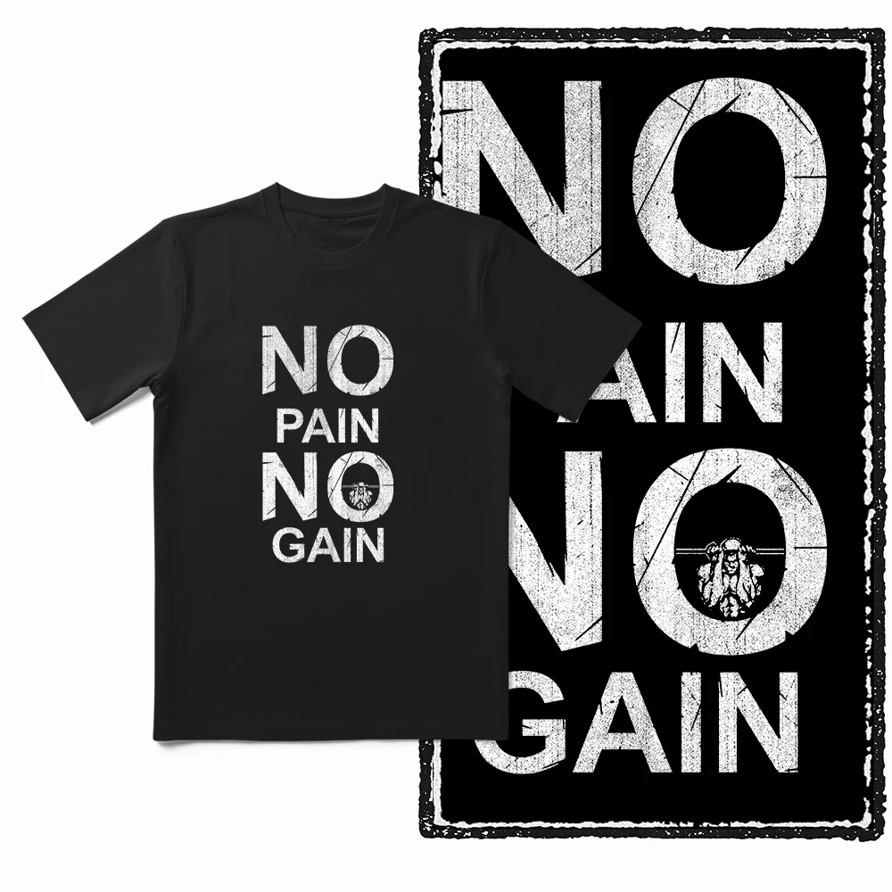 

Coolmind YG018 High Quality No Pain No Gain printed Cotton Unisex T-shirt Big size o-neck Big size Exclusive men tshirt tee