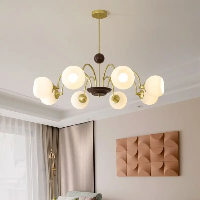 

Living room chandelier modern minimalist master bedroom light Nordic wabi-sabi wind magic bean dining room lamp