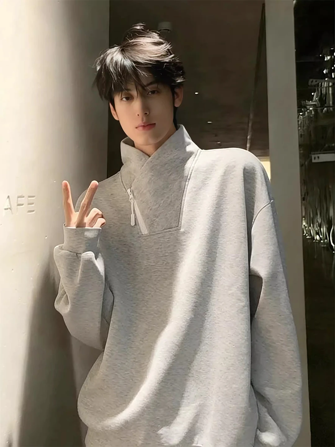 

Мужская толстовка на молнии Light ey f, осенне-зимняя, удлиненная, базовый слой, повседневная, для ношения под одеждой, топ