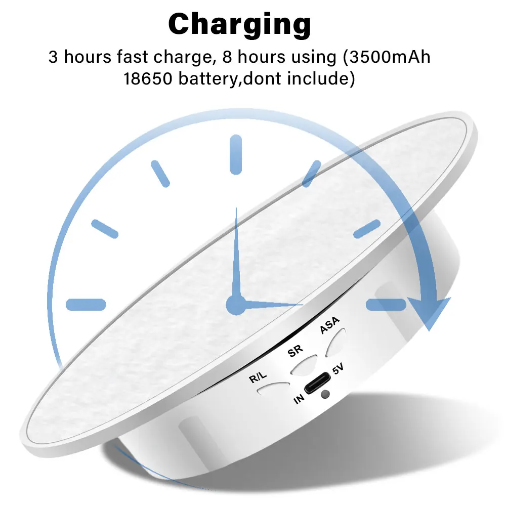 

200mm for video shooting show turntable, 3 rotating speed photography show 360 electric rotary products, Christmas gifts