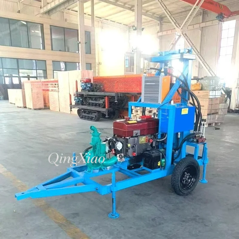 FOB Price Easy Operate Hydraulic Wheeled Water Well Drilling Rig Compact Body For Water Shallow Well Excavation Construction Job view 6