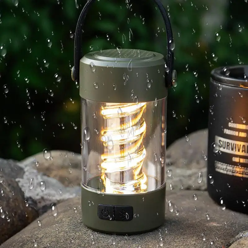 Camping Light Rechargeable Camping Lantern With Wireless Speaker Portable Flashlight With Tripod Stand Outdoor Lantern For