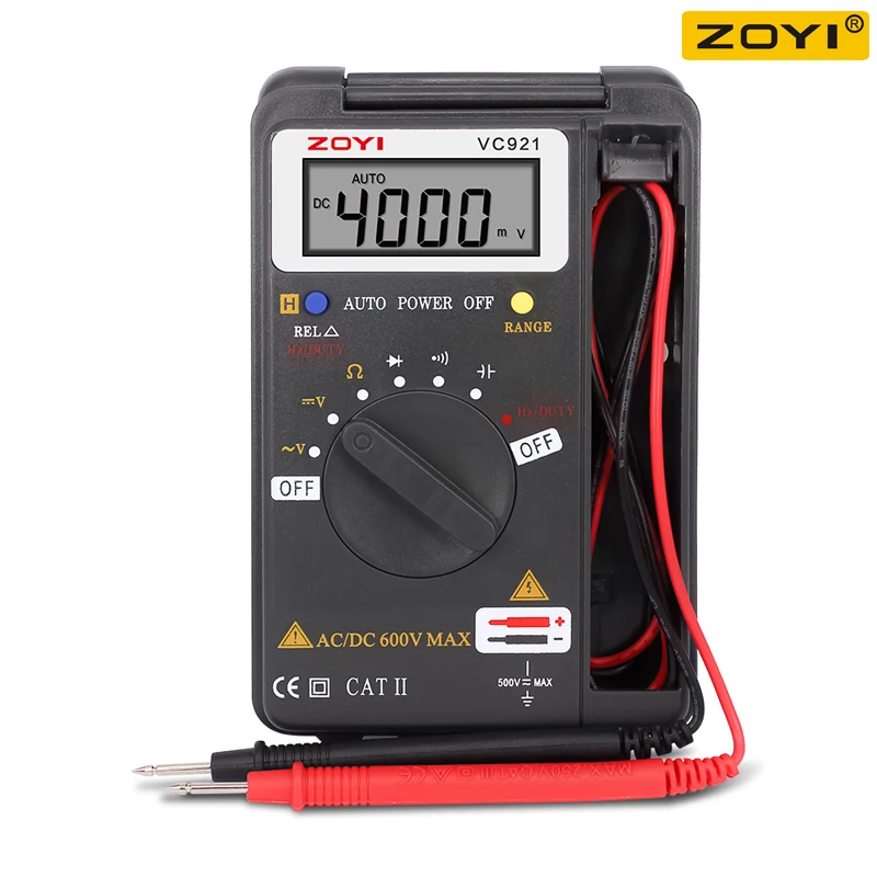 

ZOYI VC921 Pocket Style Digital Multimeter 4000 Counts T-rms Tester Voltmeter Battery Tester Multimetro