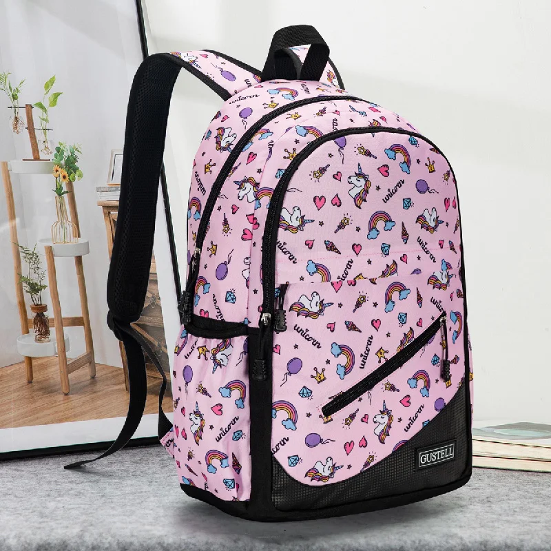 Large capacity backpack with 45CM cartoon print backpack, college student trendy travel backpack