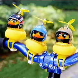 New Car Cute Wind-breaking Duck Interior Broken Wind Small Yellow Duck with Helmet  Airscrew Cycling Decoration Ornament decor