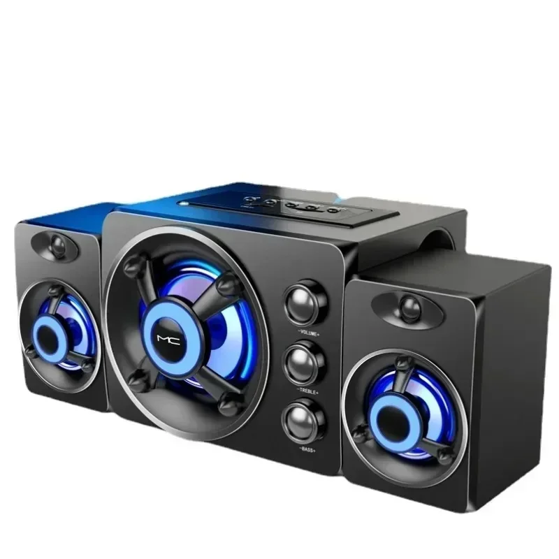 

Speakers Colorful LED Heavy Light AUX USB Wired Wireless Bluetooth Audio Home Theater Surround Sound Bar TV