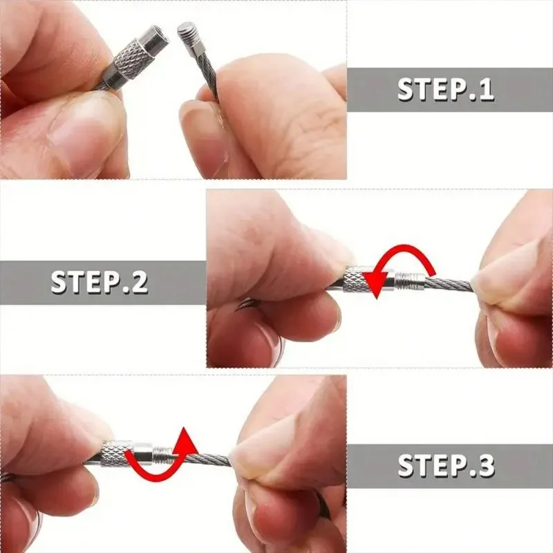 سلسلة مفاتيح مجدولة من الفولاذ المقاوم للصدأ للسفر ، خاتم علامة الأمتعة ، علامة حقيبة الظهر ، 10 صليب