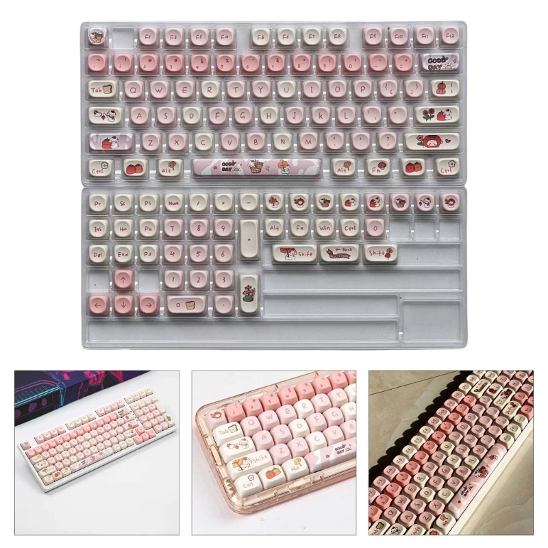 120Keys PBT Keycaps MOA DYE-SUB Keycap for 61/87/96/98/104/108 Mechanical Keyboards Fall Puppy Theme Keycap