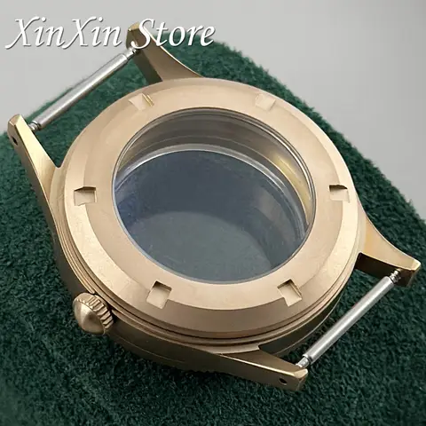 Titanrosaguld 40 mm retro självlysande infattning dykande dubbelkupolbelagd AR-safirglasboett för NH34 NH35 NH36 urverk 10 best sales titan nh35 - №6